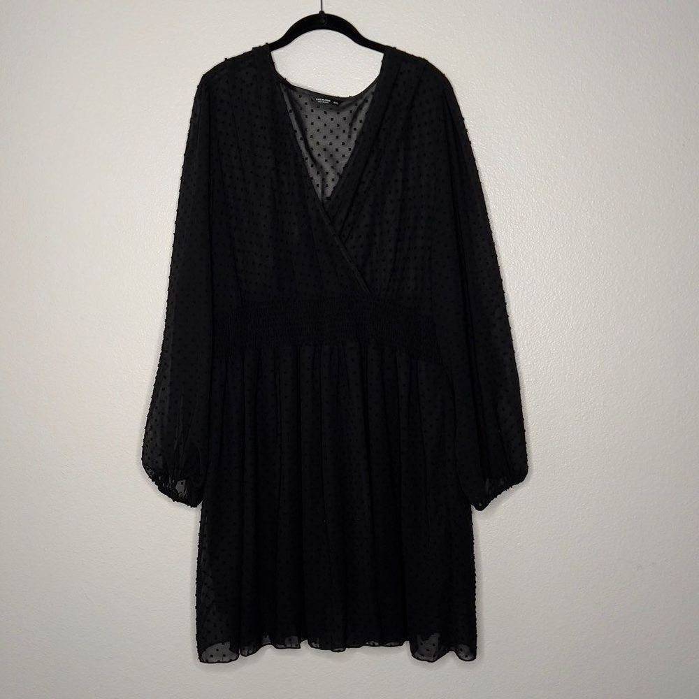Black Sheet Dot Mini Dress